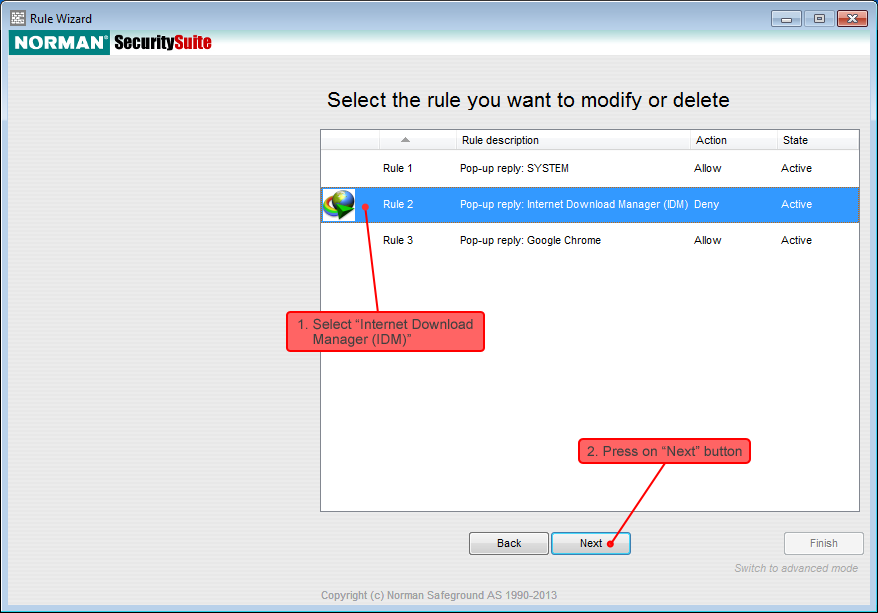 Norman Security Suite settings 5