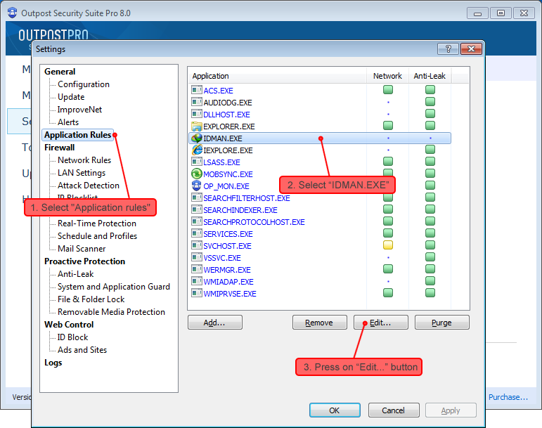 Outpost Security Suite settings 2